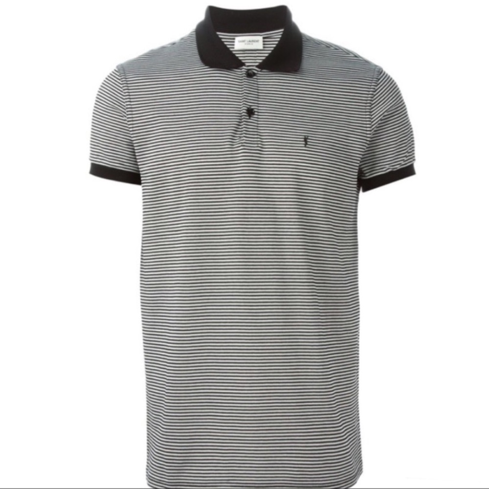 YSL -  Striped polo shirt, XS - Picture 4 of 5
